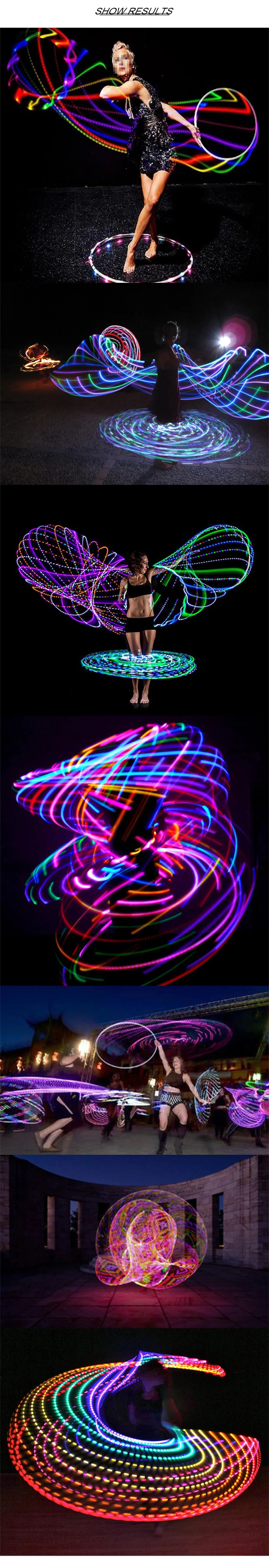 Led Hoops Sports Hoop With LED Light Gymnastic Hoop Colorful Art Show Fitness Hoop Women Loose Weight Home Gym Fitness Equipment
