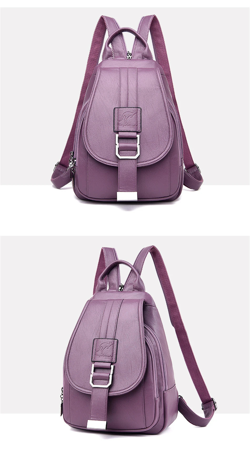 Designer Multifunctional Backpacks Women Fashion Anti theft Leather Travel Backpack Large Capacity School Bags for Teenage Girls