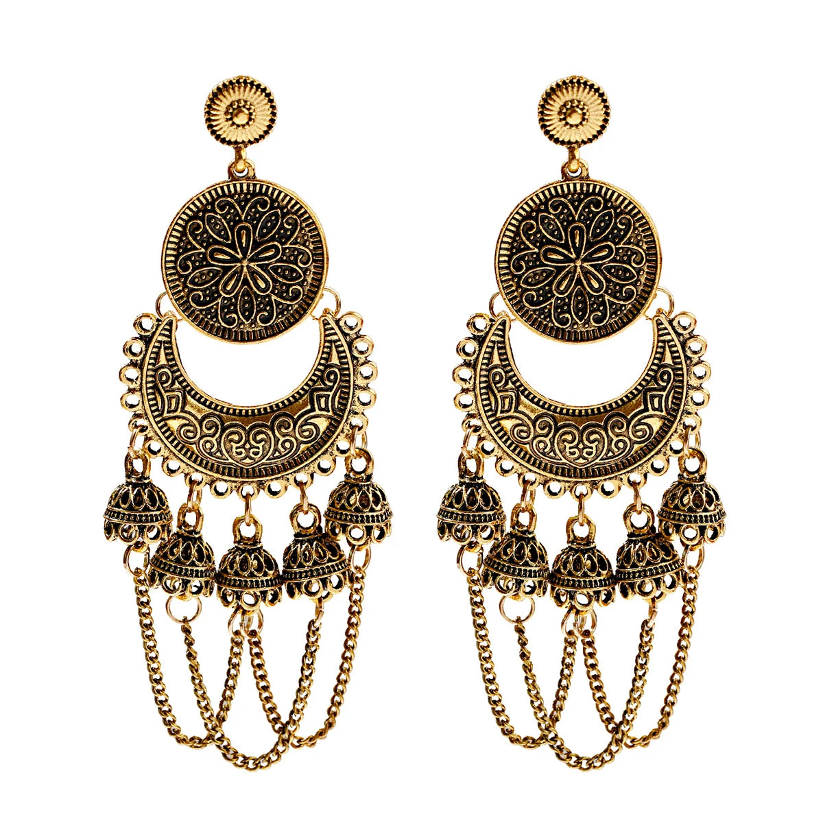 1Pair Earrings For Women Accessories Bells Indian Jewelry Ear Rings For Girls Fashion Vintage Earring Dangling Gift Kolczyki