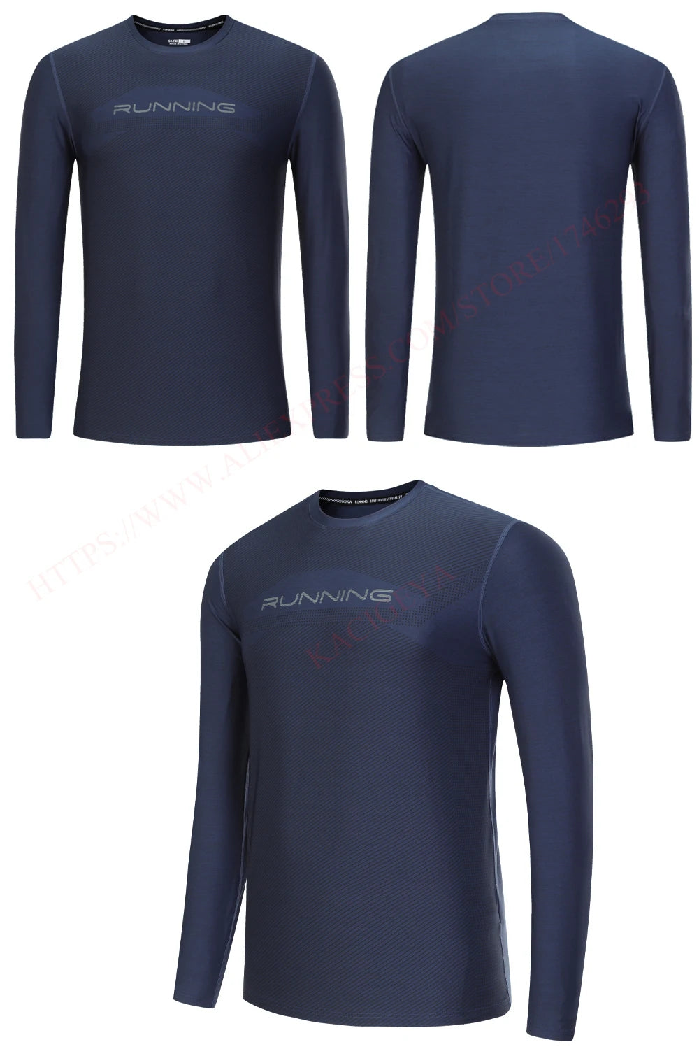 Long Sleeve Running Shirt Man Quick Dry Jogging Prints Workout Fitness Undershirts Outdoor Elastic Training Exercise Tops