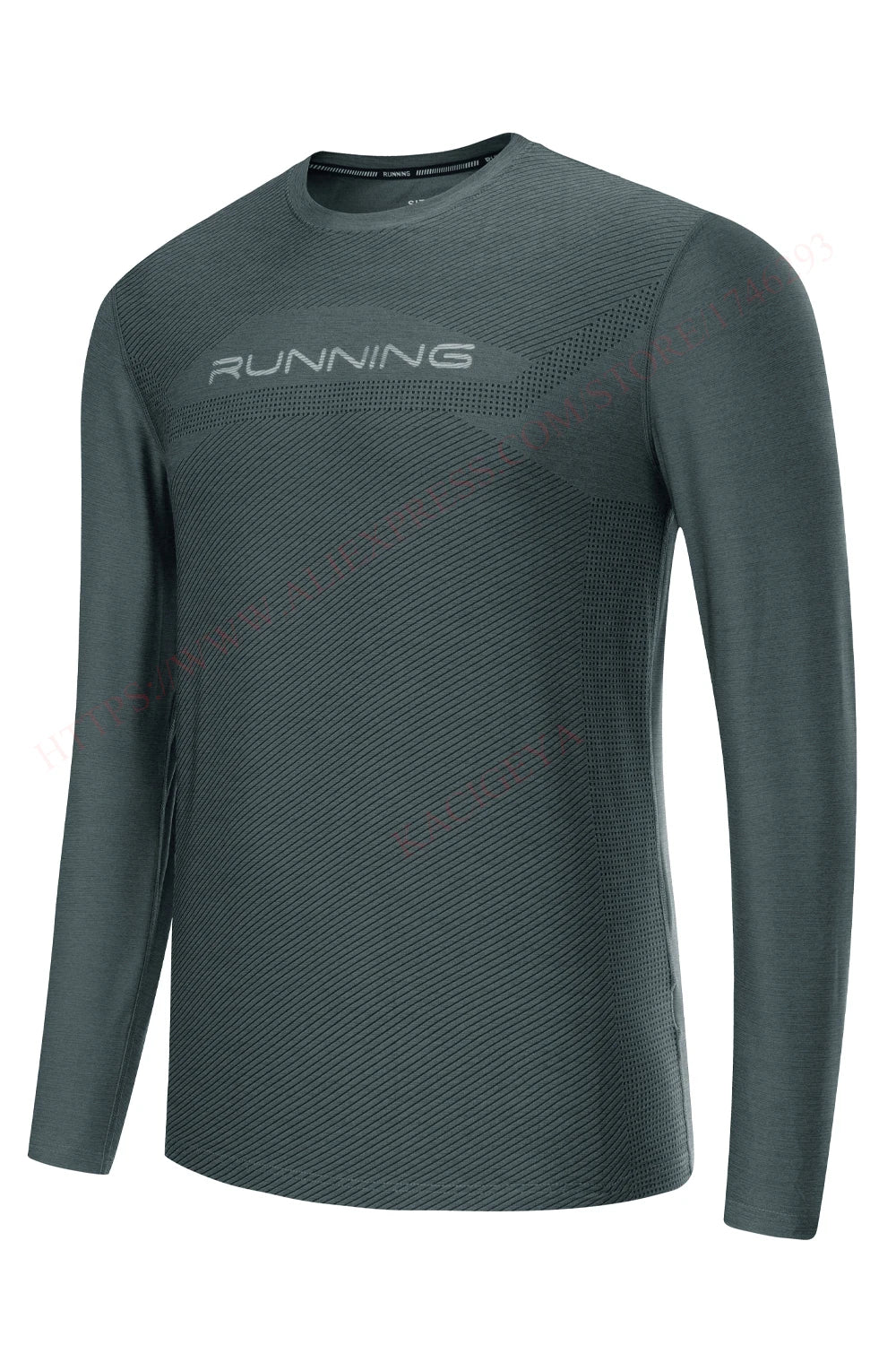 Long Sleeve Running Shirt Man Quick Dry Jogging Prints Workout Fitness Undershirts Outdoor Elastic Training Exercise Tops