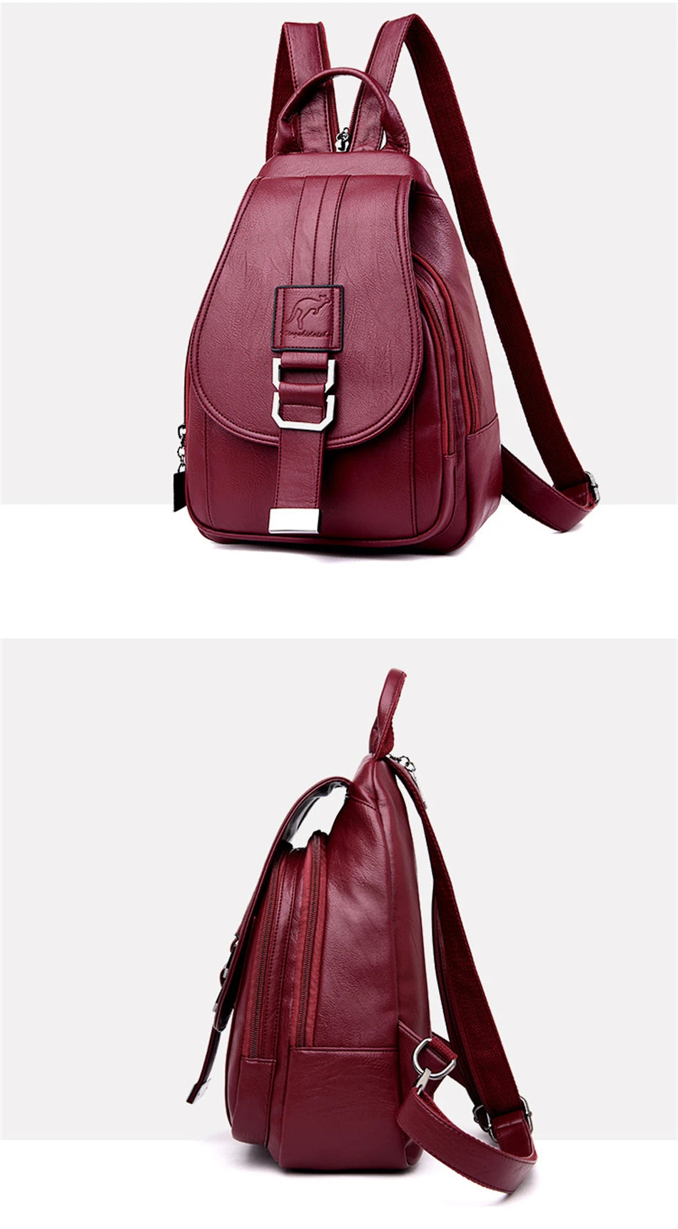 Designer Multifunctional Backpacks Women Fashion Anti theft Leather Travel Backpack Large Capacity School Bags for Teenage Girls