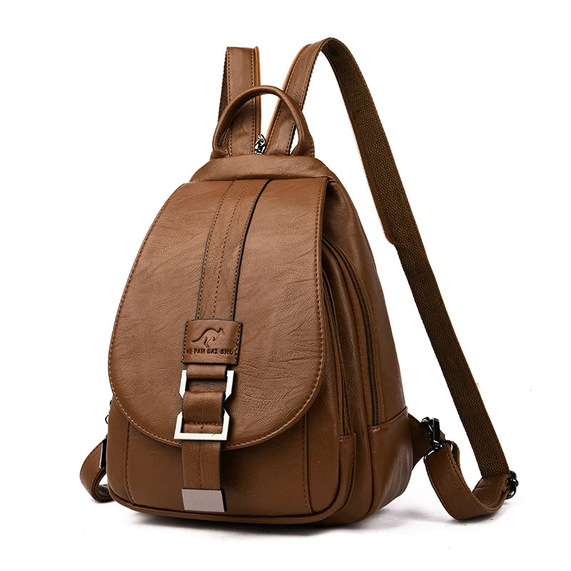 Designer Multifunctional Backpacks Women Fashion Anti theft Leather Travel Backpack Large Capacity School Bags for Teenage Girls