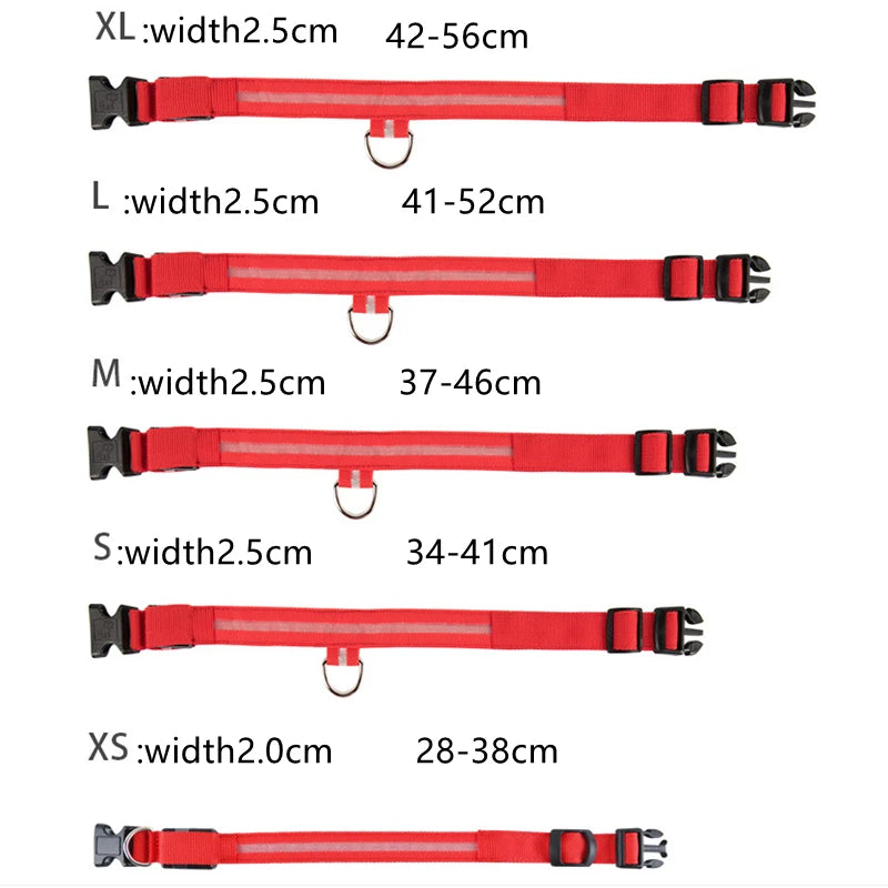 Led Glowing Dog Collar  Luminous Collar Adjustable Night Light  Harness Dog Leash For Girl Small Dogs Cat Pet Safety Accessories
