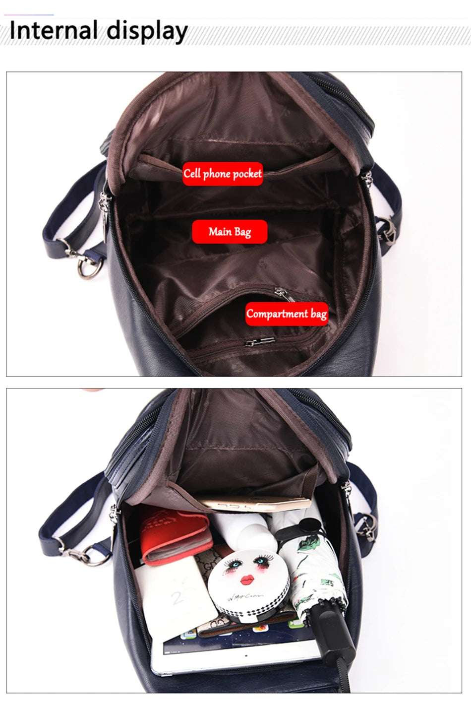 Designer Multifunctional Backpacks Women Fashion Anti theft Leather Travel Backpack Large Capacity School Bags for Teenage Girls