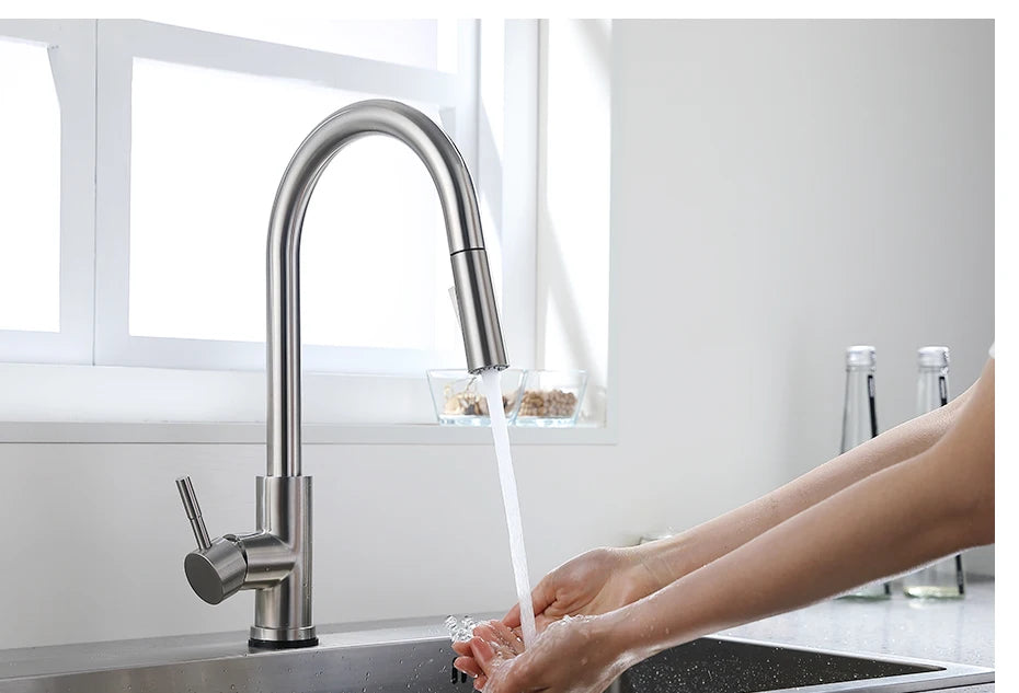 Pull Out Sensor Black Kitchen Faucet Sensitive Touch Control Faucet Mixer For Kitchen Touch Sensor Kitchen Mixer Tap 1005
