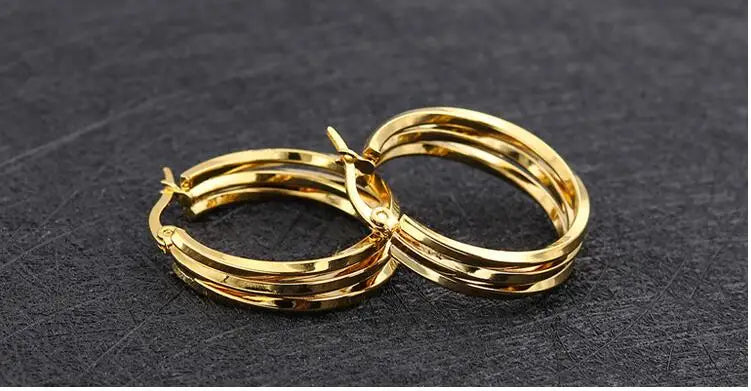 1 Pair Stainless Steel Gold-color Earrings Open Ear Rings For Jewlery Making DIY Components Accessories