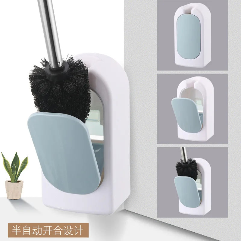 Bathroom bathroom wall-mounted toilet brush Long handle household suit No dead corner soft fur toilet cleaning toilet brush