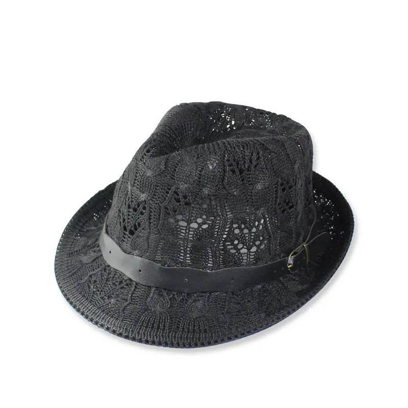 Hats for Women Female Hat Women's Girls Fedora Knitted Chapeu Feminino Autumn Summer Leather Buckle Sun Cap Fashion Jazz