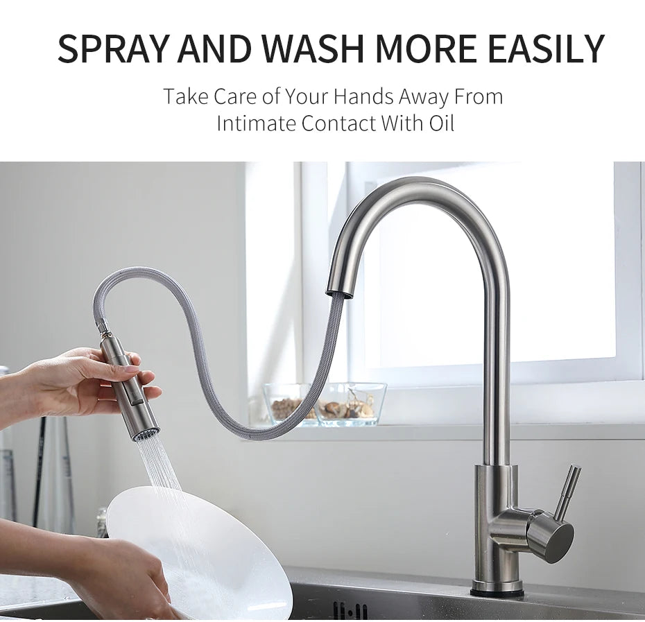 Pull Out Sensor Black Kitchen Faucet Sensitive Touch Control Faucet Mixer For Kitchen Touch Sensor Kitchen Mixer Tap 1005