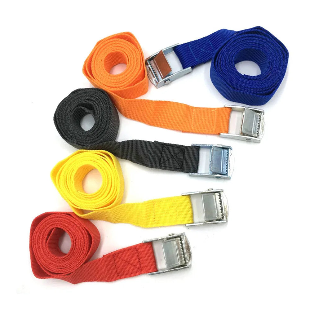 2.5cm*2M Cargo Straps Buckle Tie-Down Belt for Car motorcycle bike With Metal Buckle Tow Rope Strong Ratchet Belt for Luggage