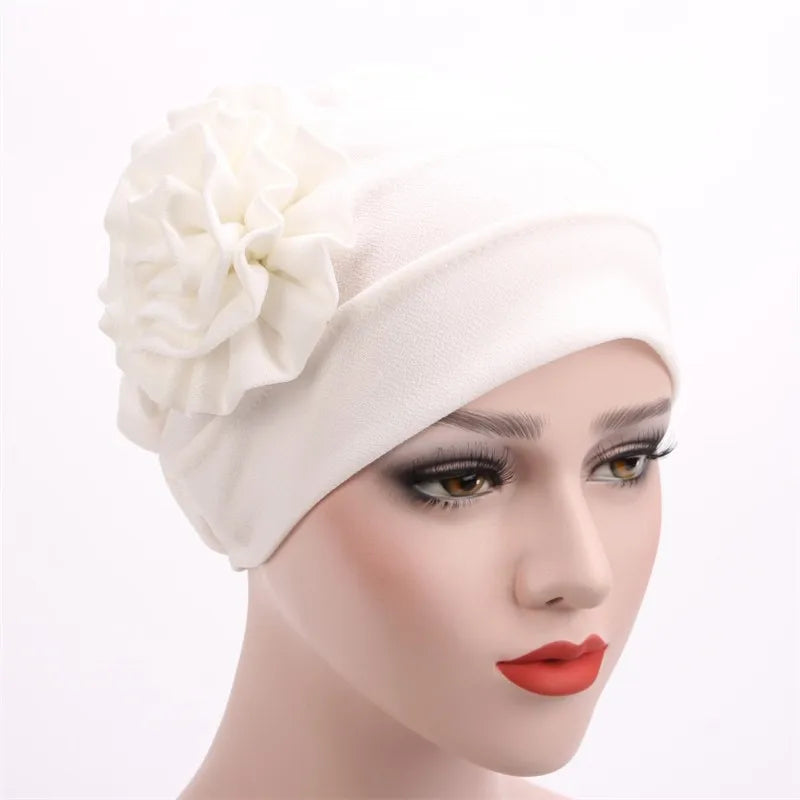 Women's Hats Spring Summer Floral Beanie Hat Muslim Stretch Turban Hat Cap Hair Loss Headwear Hijib Cap