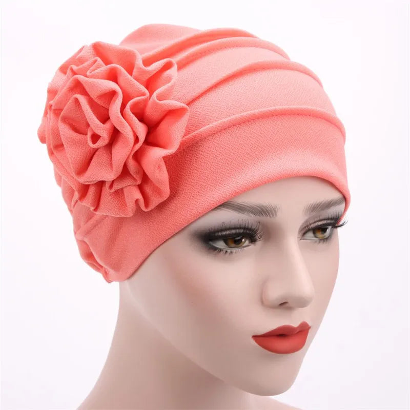 Women's Hats Spring Summer Floral Beanie Hat Muslim Stretch Turban Hat Cap Hair Loss Headwear Hijib Cap