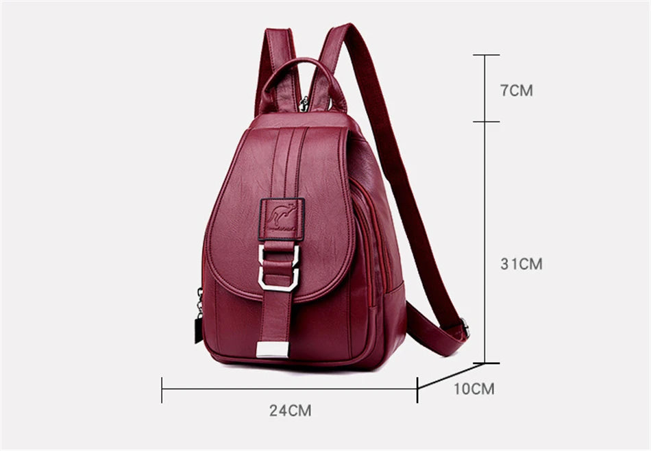 Designer Multifunctional Backpacks Women Fashion Anti theft Leather Travel Backpack Large Capacity School Bags for Teenage Girls