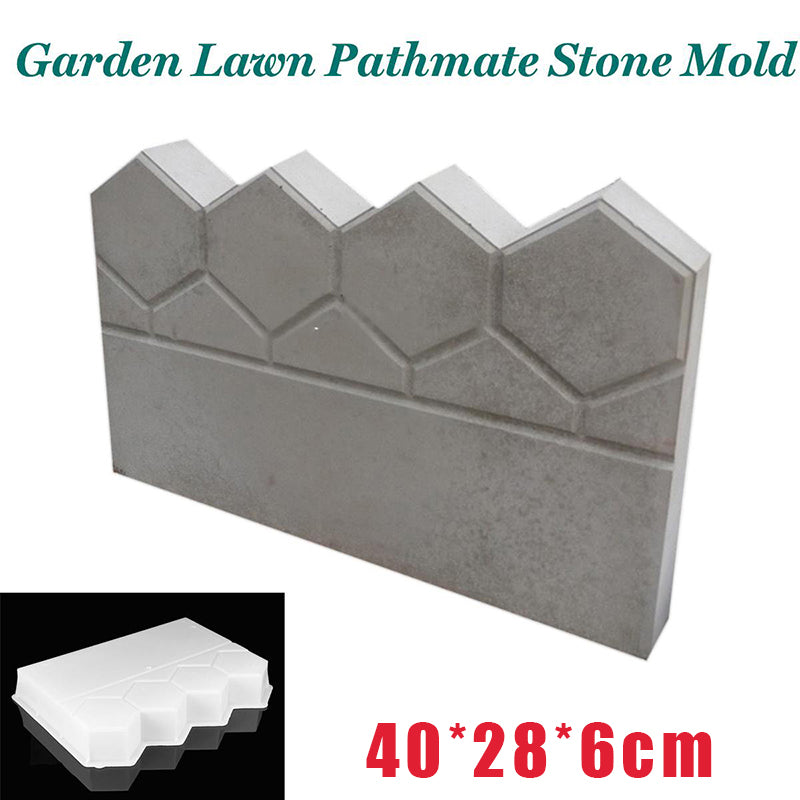 Garden Fence Concrete Stone Road Flower Bed DIY Decoration Pave Making Plastic Reusable Antique Cement Brick Mold