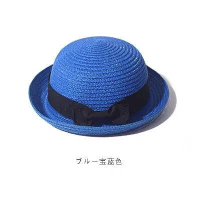 Hats For Women Summer Sun Protection Straw Hat Female Round Top Curled Brim Parent Child Student Sunshade Travel