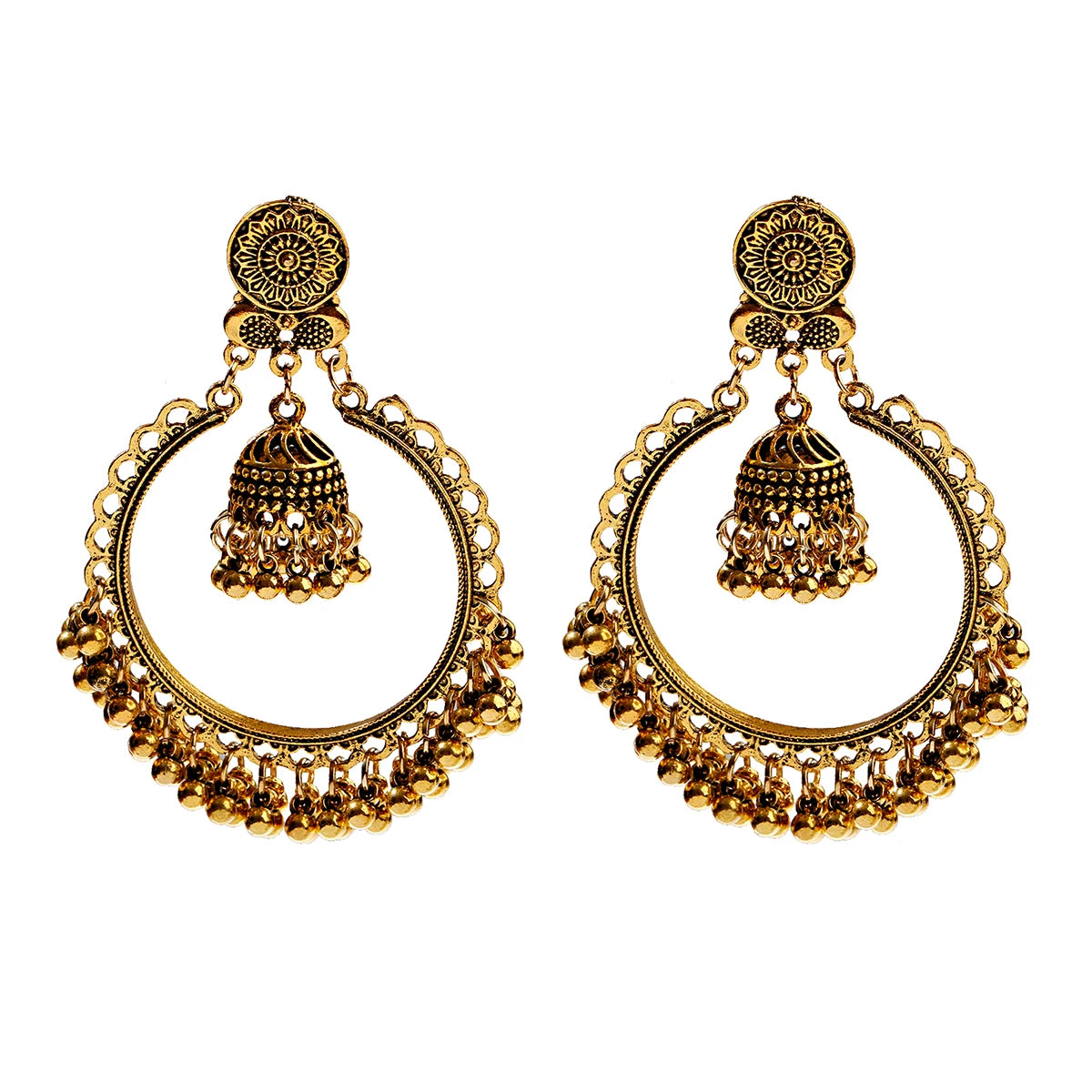 1Pair Earrings For Women Accessories Bells Indian Jewelry Ear Rings For Girls Fashion Vintage Earring Dangling Gift Kolczyki