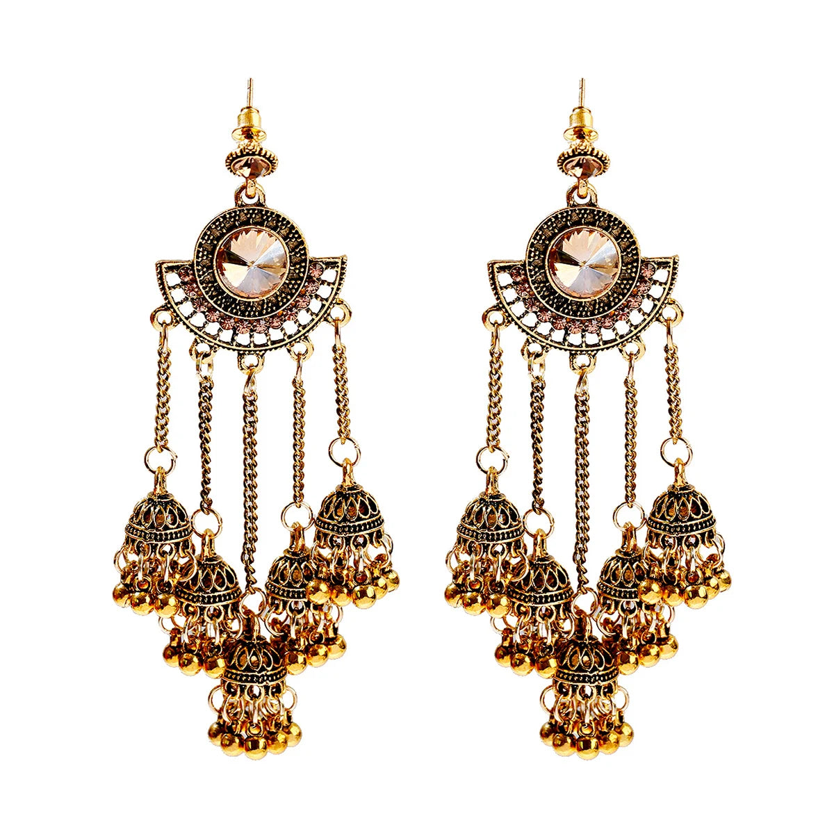 1Pair Earrings For Women Accessories Bells Indian Jewelry Ear Rings For Girls Fashion Vintage Earring Dangling Gift Kolczyki