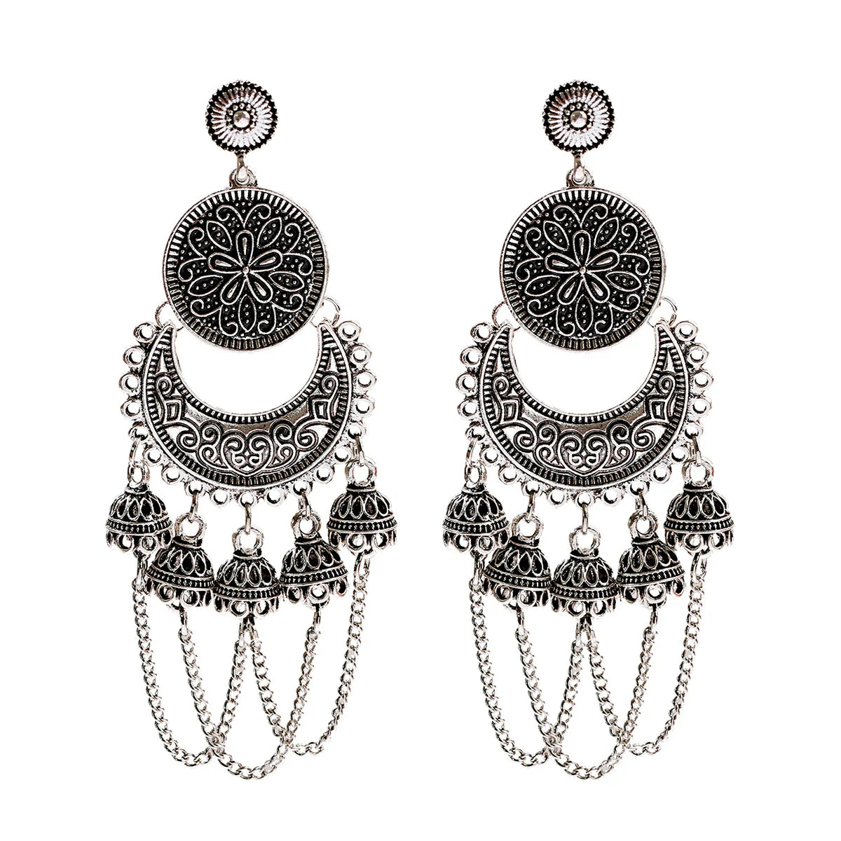 1Pair Earrings For Women Accessories Bells Indian Jewelry Ear Rings For Girls Fashion Vintage Earring Dangling Gift Kolczyki