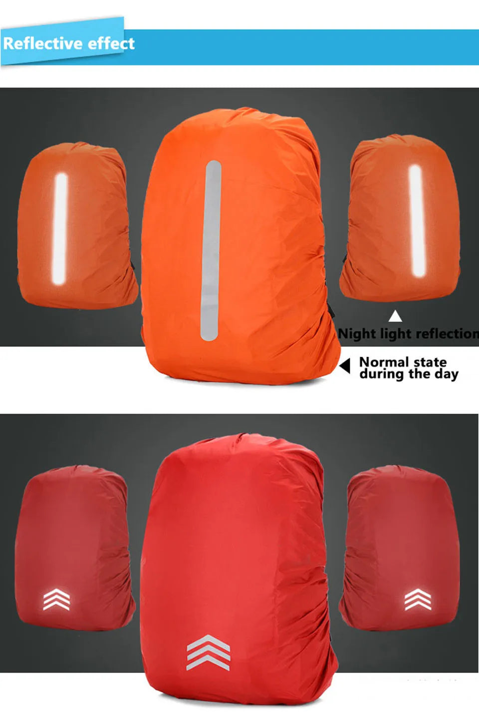 Rain Cover Backpack Reflective 20L 35L 45L 60L Waterproof Bag Camo Tactical Outdoor Camping Hiking Climbing Bag Dust Raincover