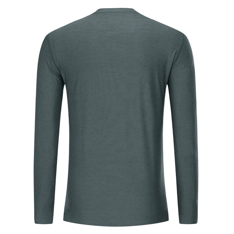 Long Sleeve Running Shirt Man Quick Dry Jogging Prints Workout Fitness Undershirts Outdoor Elastic Training Exercise Tops