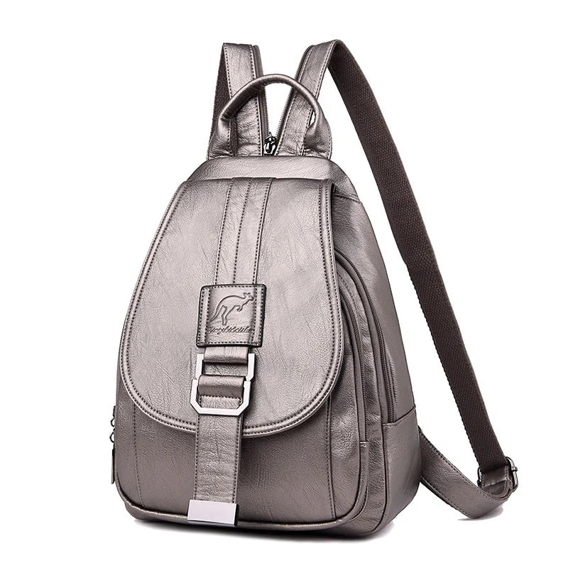 Designer Multifunctional Backpacks Women Fashion Anti theft Leather Travel Backpack Large Capacity School Bags for Teenage Girls