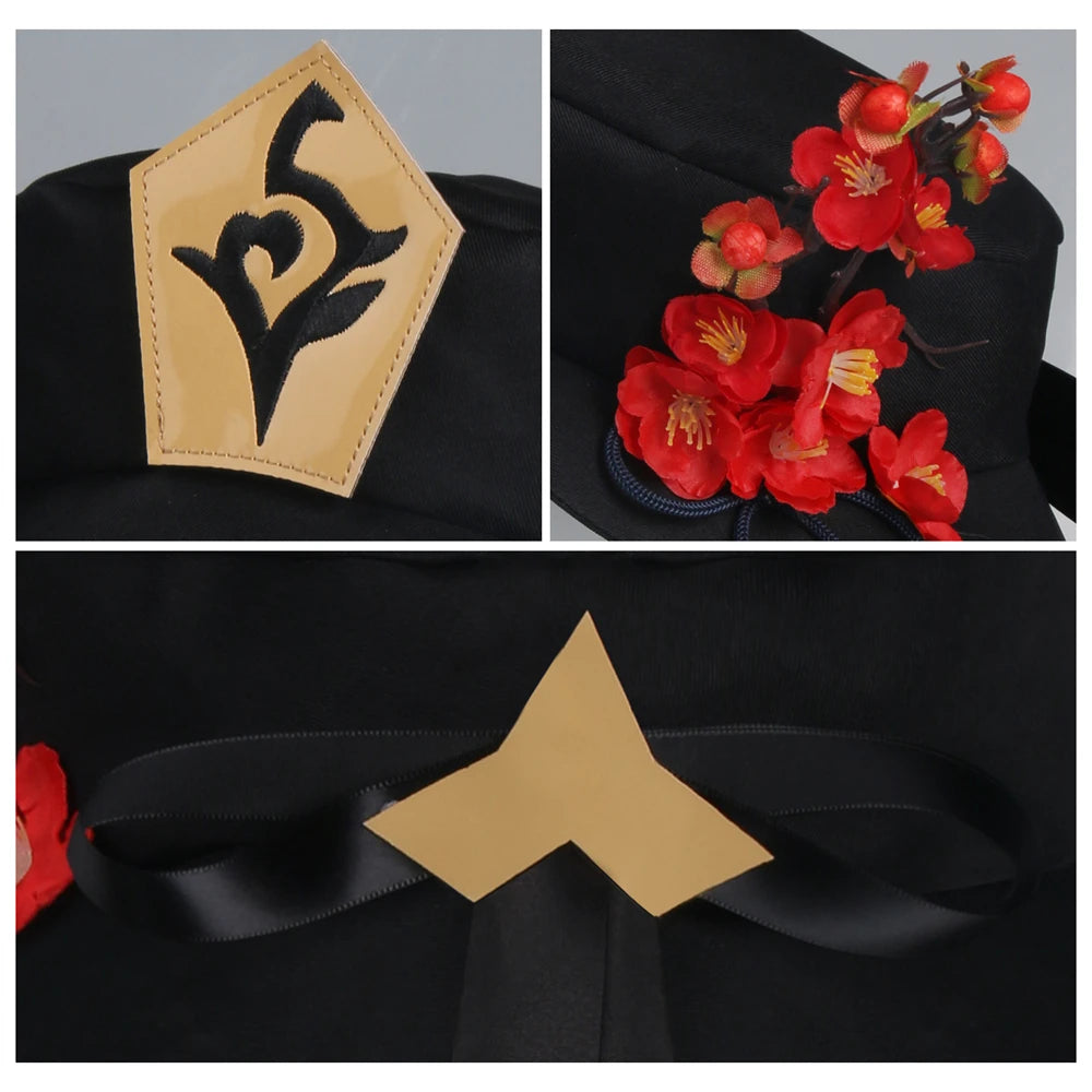 Hu Tao Hat Well-made Hutao Cos Cap Headwear Game Cosplay Props Nice Gift