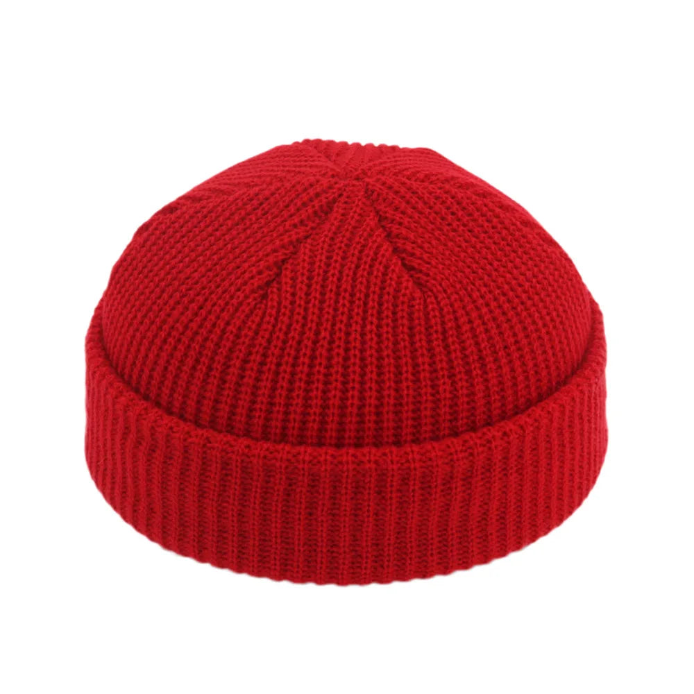 Hip Hop Beanie Knitted Hat Men Skullcap Women Winter Warm Brimless Unisex Baggy Melon Cap Cuff Docker Fisherman Beanies Hats