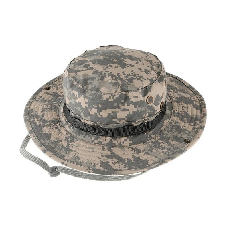 Tactical Boonie Hat Camouflage Fishing Cap Outdoor Sport Sun Bucket Cap Outdoor Training Travel Hunting Hiking Cap