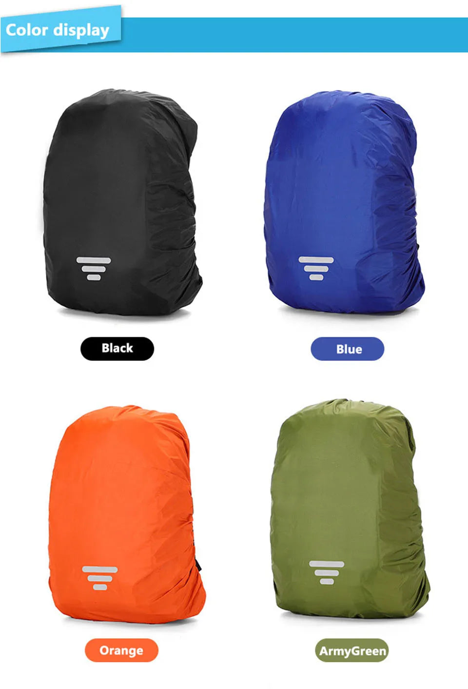 Rain Cover Backpack Reflective 20L 35L 45L 60L Waterproof Bag Camo Tactical Outdoor Camping Hiking Climbing Bag Dust Raincover