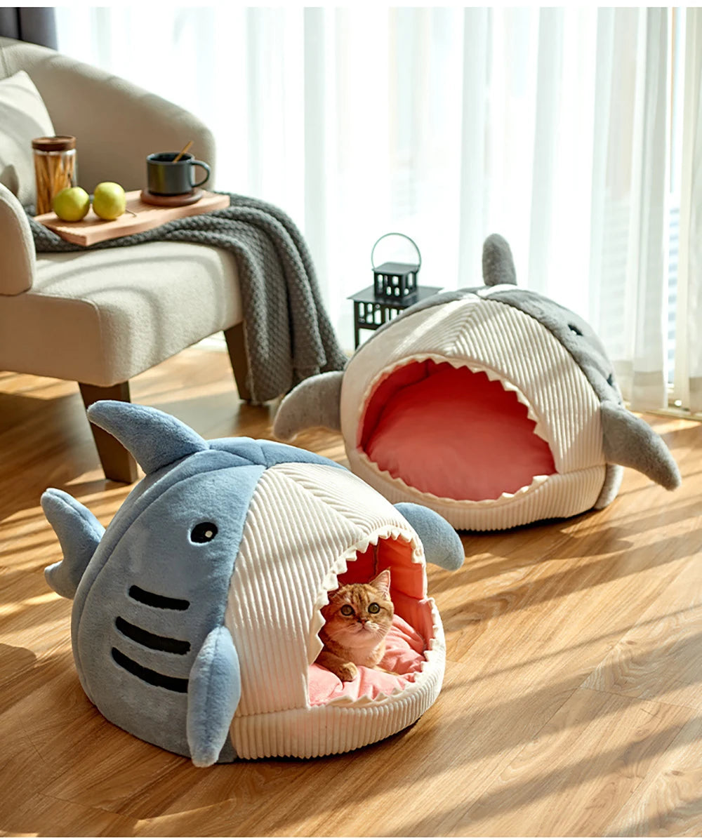Enclosed Warm Cat Bed For Portable Pet Beds Sweet Kittens Basket Cushion Cat Pillow Mat Tent Puppy Nest Cave Cats House Goods