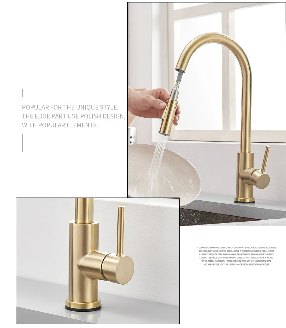Pull Out Sensor Black Kitchen Faucet Sensitive Touch Control Faucet Mixer For Kitchen Touch Sensor Kitchen Mixer Tap 1005