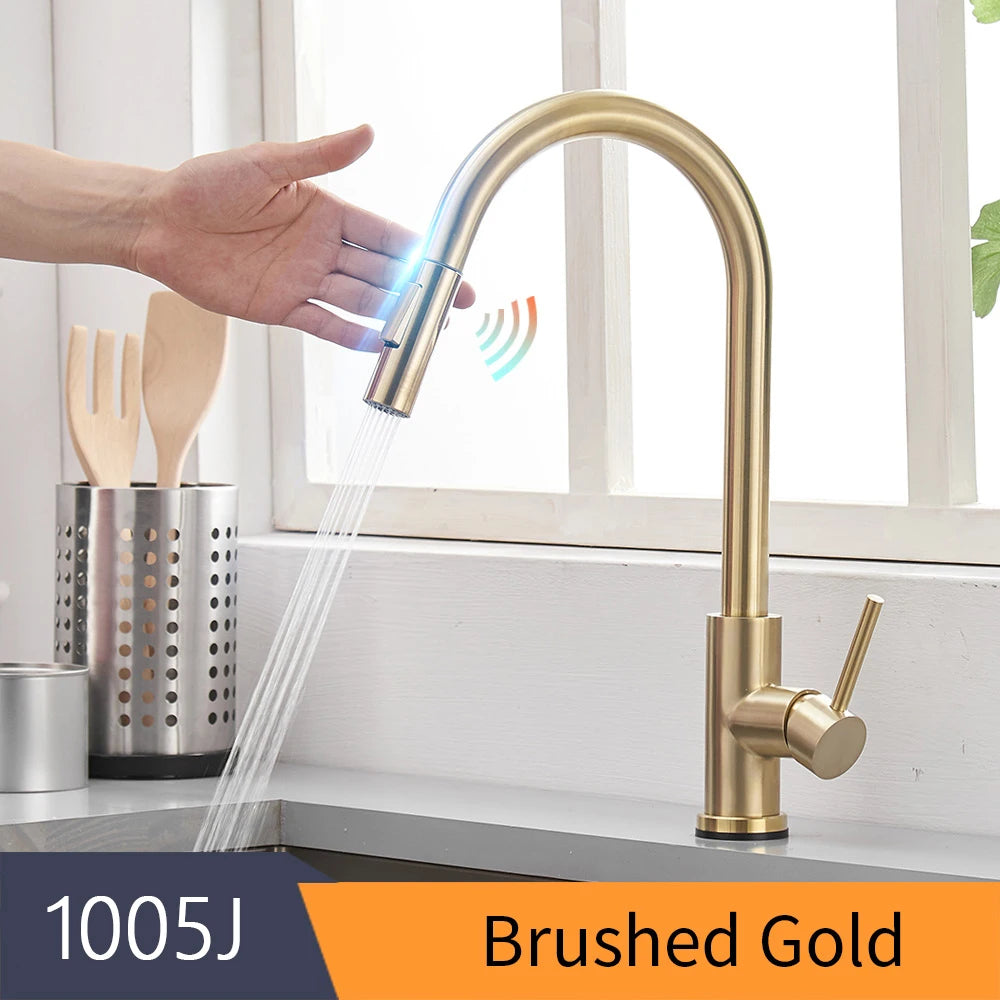 Pull Out Sensor Black Kitchen Faucet Sensitive Touch Control Faucet Mixer For Kitchen Touch Sensor Kitchen Mixer Tap 1005