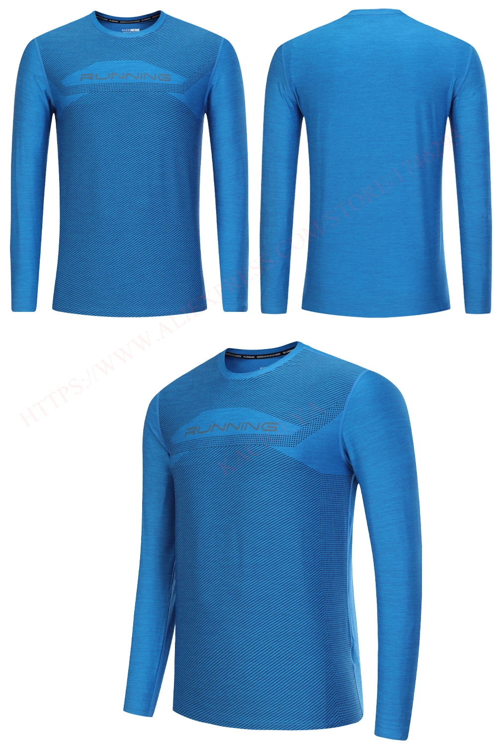 Long Sleeve Running Shirt Man Quick Dry Jogging Prints Workout Fitness Undershirts Outdoor Elastic Training Exercise Tops