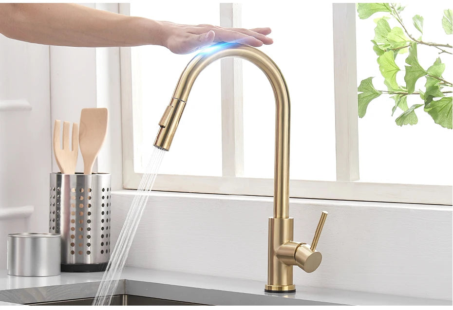 Pull Out Sensor Black Kitchen Faucet Sensitive Touch Control Faucet Mixer For Kitchen Touch Sensor Kitchen Mixer Tap 1005