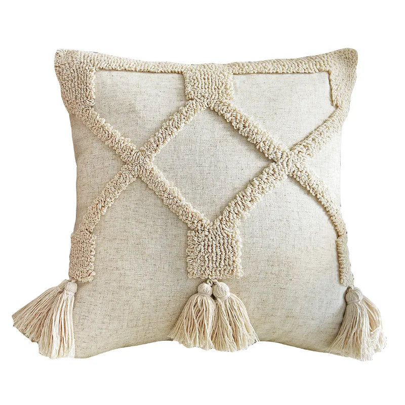 Cushion Covers Indian Style Handmade Tufted Pillowcase Geometric Modern Minimalist Hot-selling Cushion Case Cute Pillow Cover