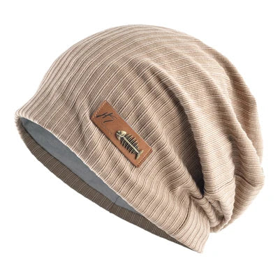 Fashion Beanies Men Women Solid Knitted Hat With Fish Bone Logo Solid Color Bonnet Hats Spring Autumn Casual Hip Hop Turban Cap