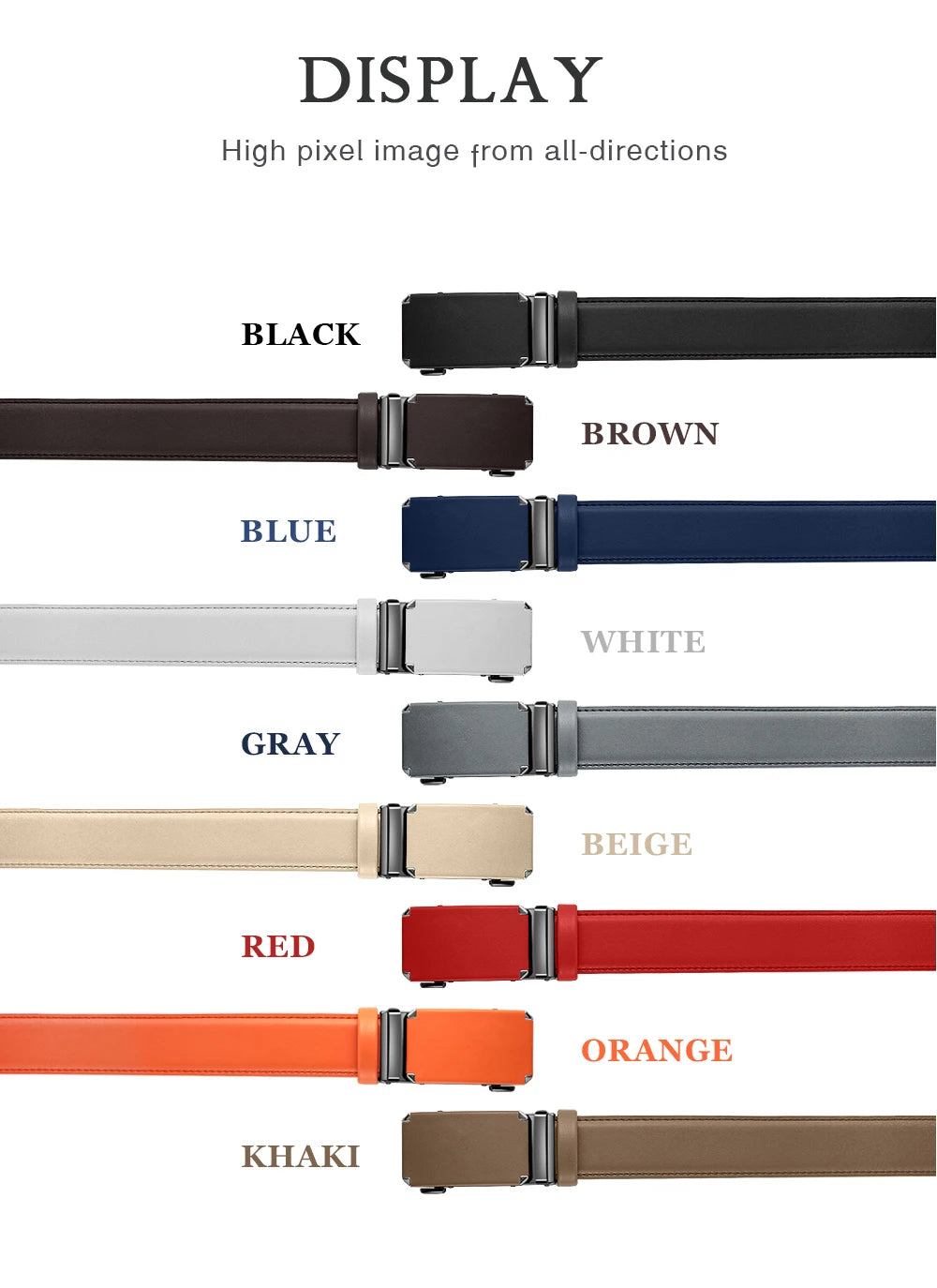 Men Belts Metal Automatic Buckle Brand High Quality Leather Belts for Men Famous Brand Luxury Work Business Strap