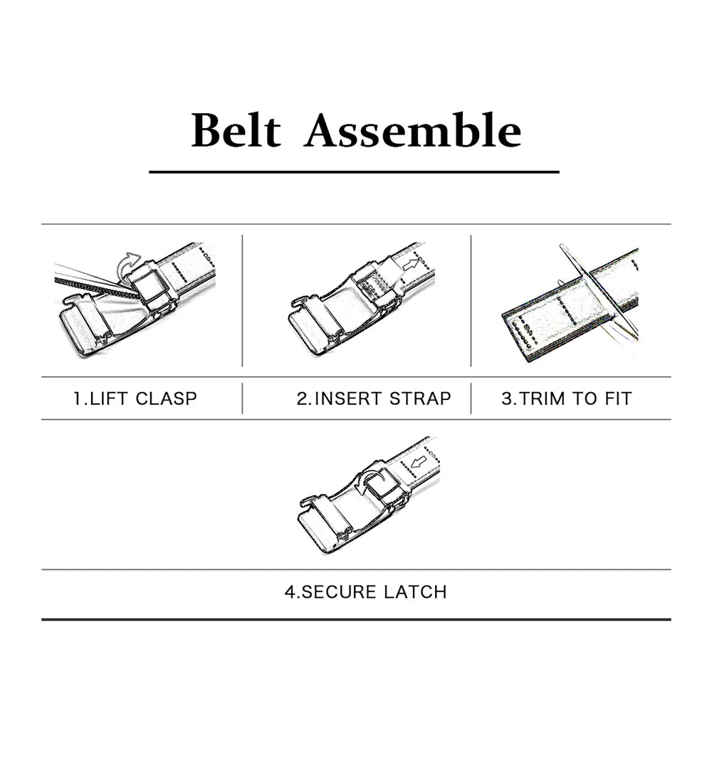 Men Belts Metal Automatic Buckle Brand High Quality Leather Belts for Men Famous Brand Luxury Work Business Strap
