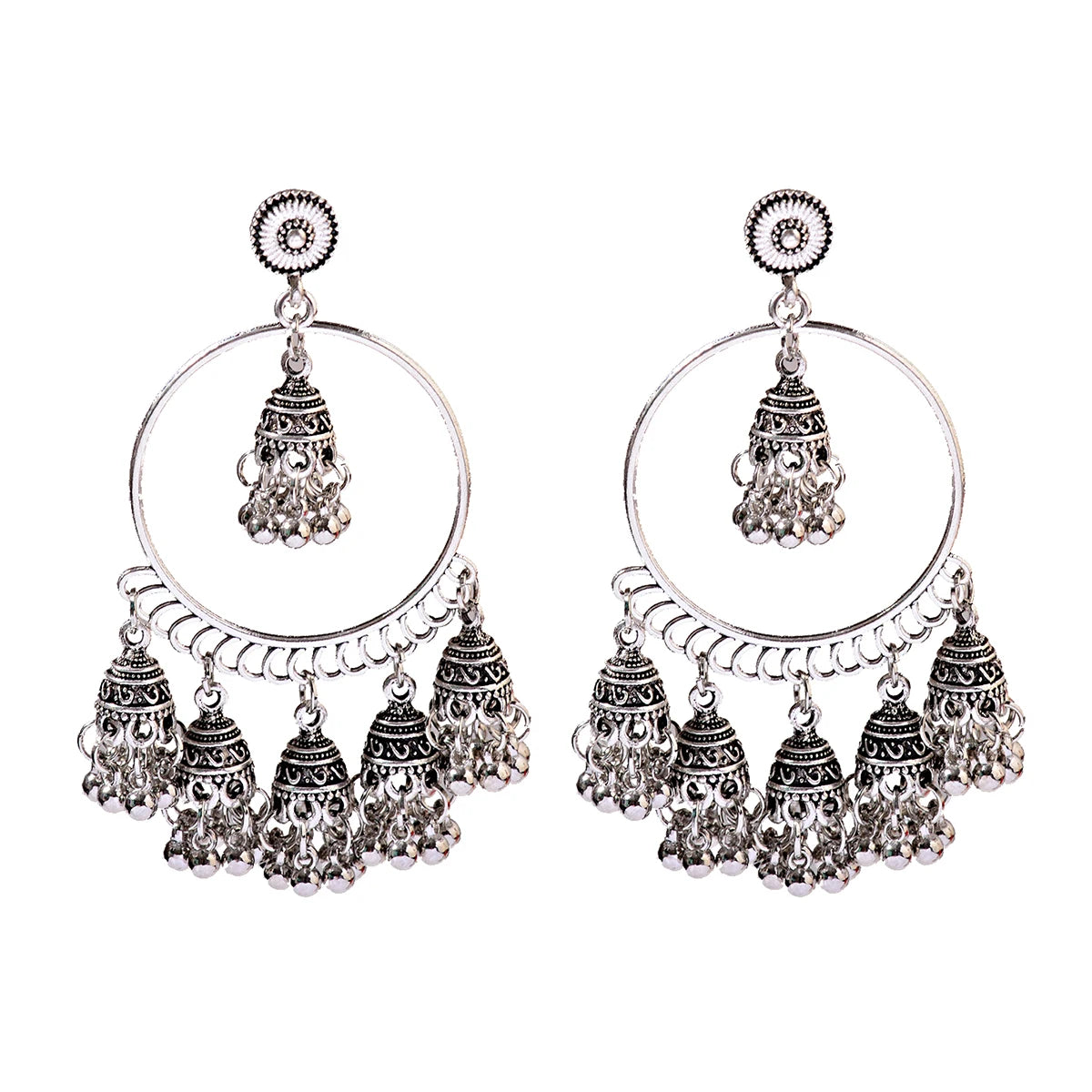 1Pair Earrings For Women Accessories Bells Indian Jewelry Ear Rings For Girls Fashion Vintage Earring Dangling Gift Kolczyki