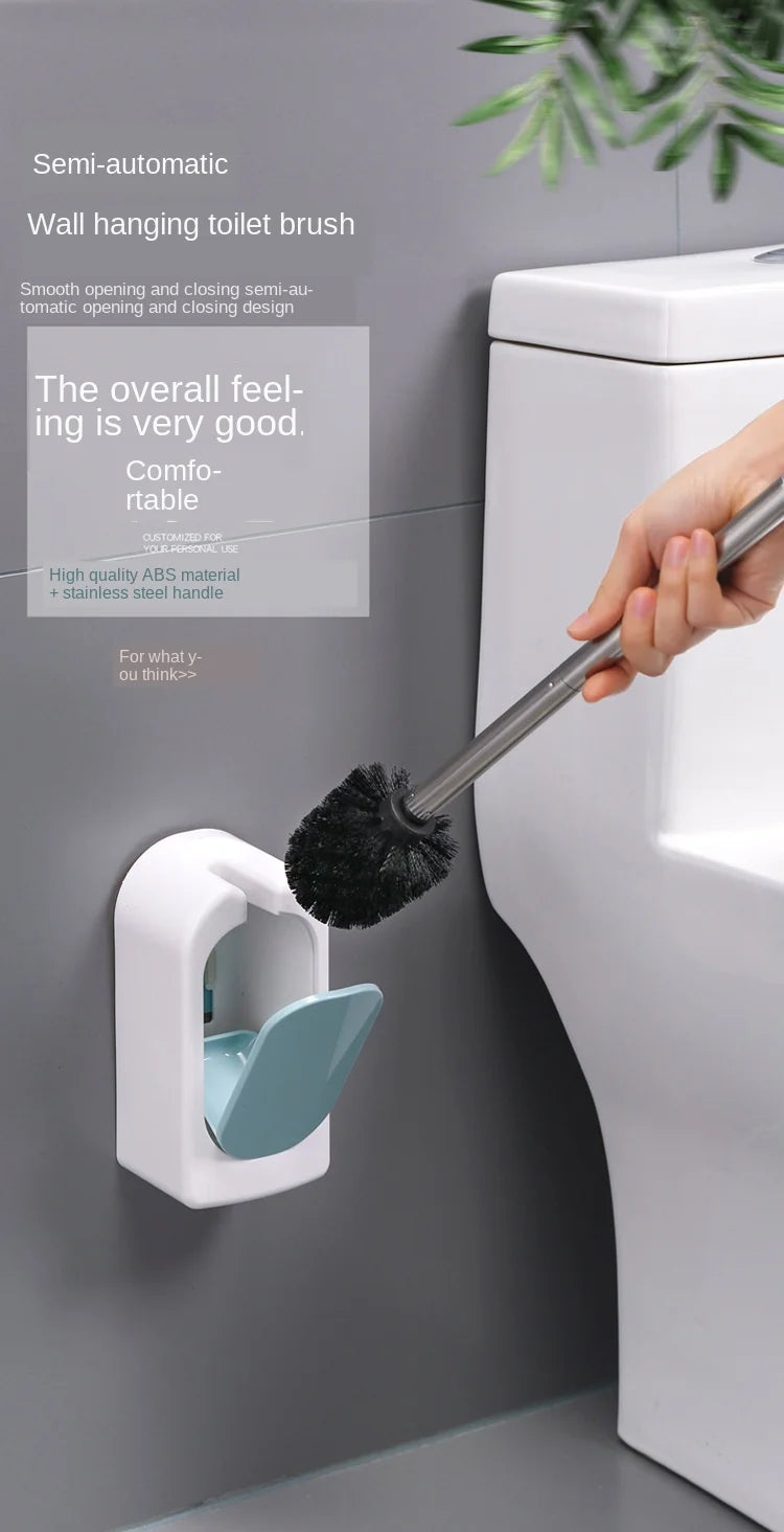 Bathroom bathroom wall-mounted toilet brush Long handle household suit No dead corner soft fur toilet cleaning toilet brush