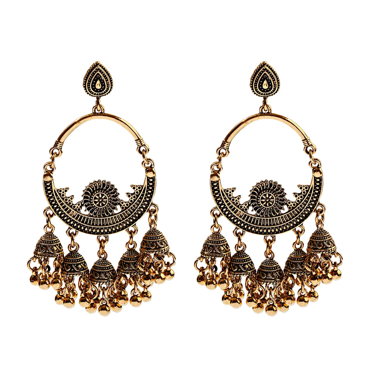 1Pair Earrings For Women Accessories Bells Indian Jewelry Ear Rings For Girls Fashion Vintage Earring Dangling Gift Kolczyki