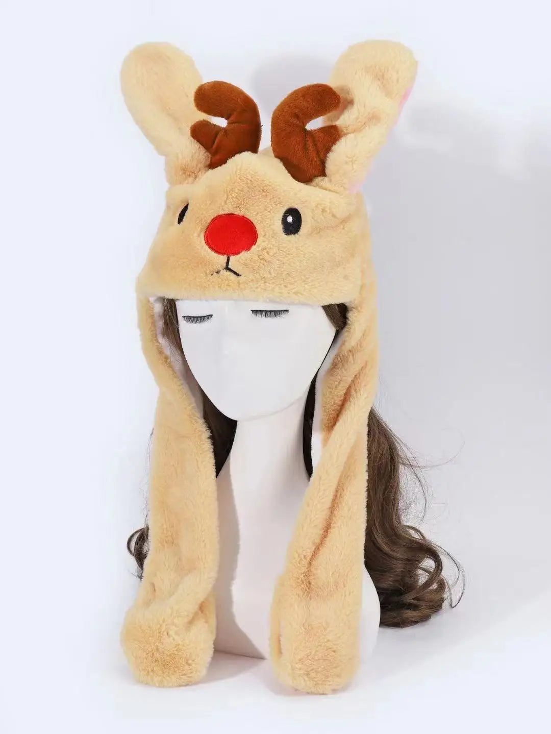 2023 New Halloween Men's and Women's Rabbit Hats Plush Ears Activity Hats Airbag Hats Halloween Christmas Ball Hats