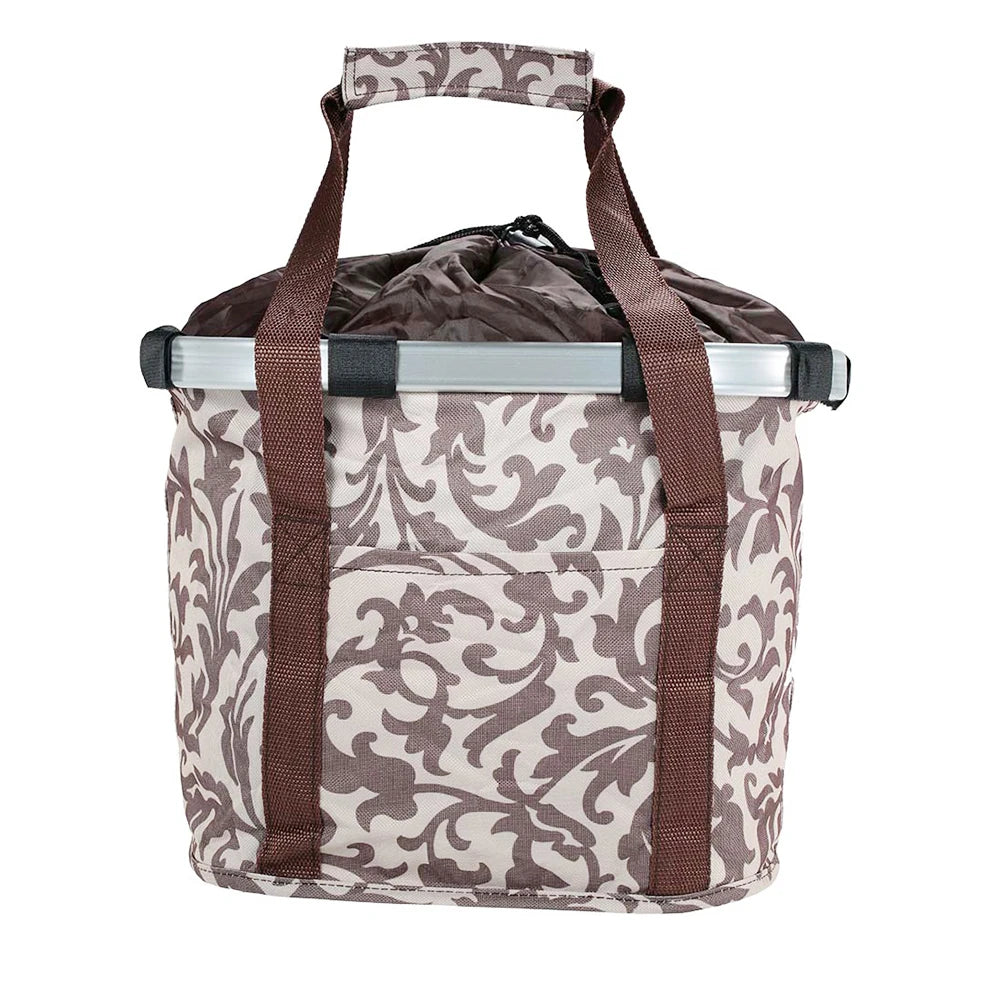 Bicycle Front Basket for Small Pet Dog Carrying Pouch 2 in 1 Handlebar Tube Hanging Basket Detachable Fold Baggage Bag 5kg Load