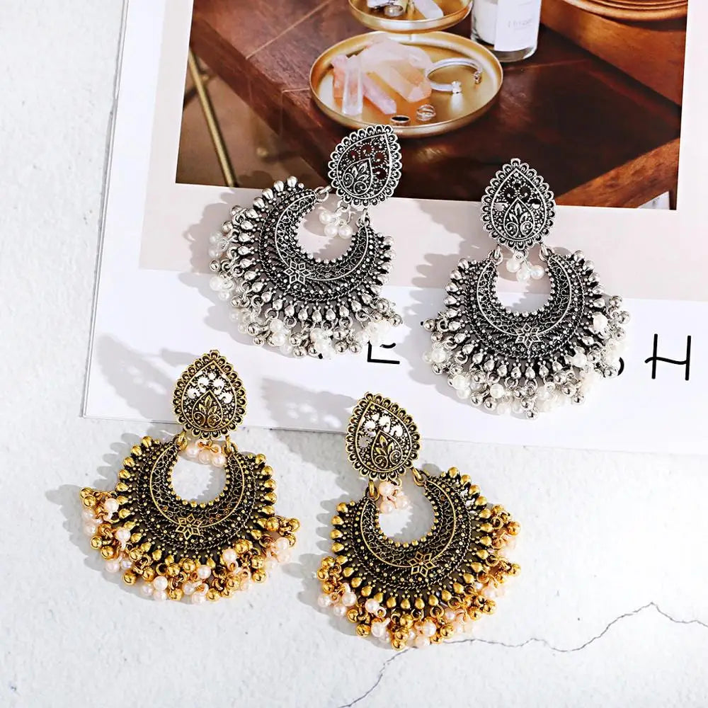 1Pair Earrings For Women Accessories Bells Indian Jewelry Ear Rings For Girls Fashion Vintage Earring Dangling Gift Kolczyki