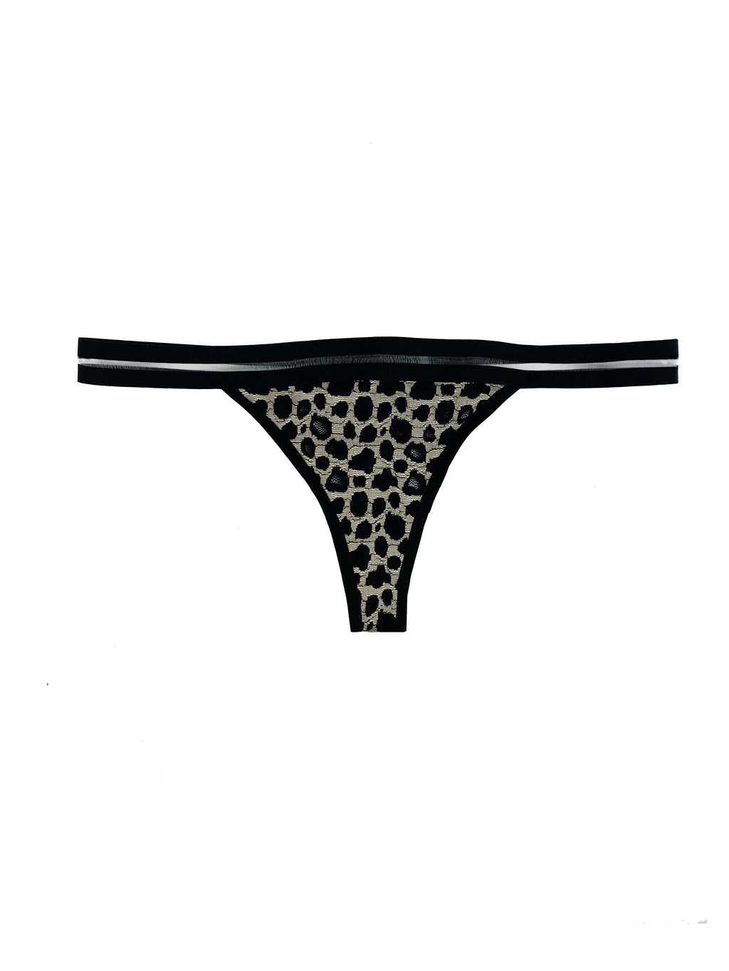 Molly Leopard Print Lace Thong