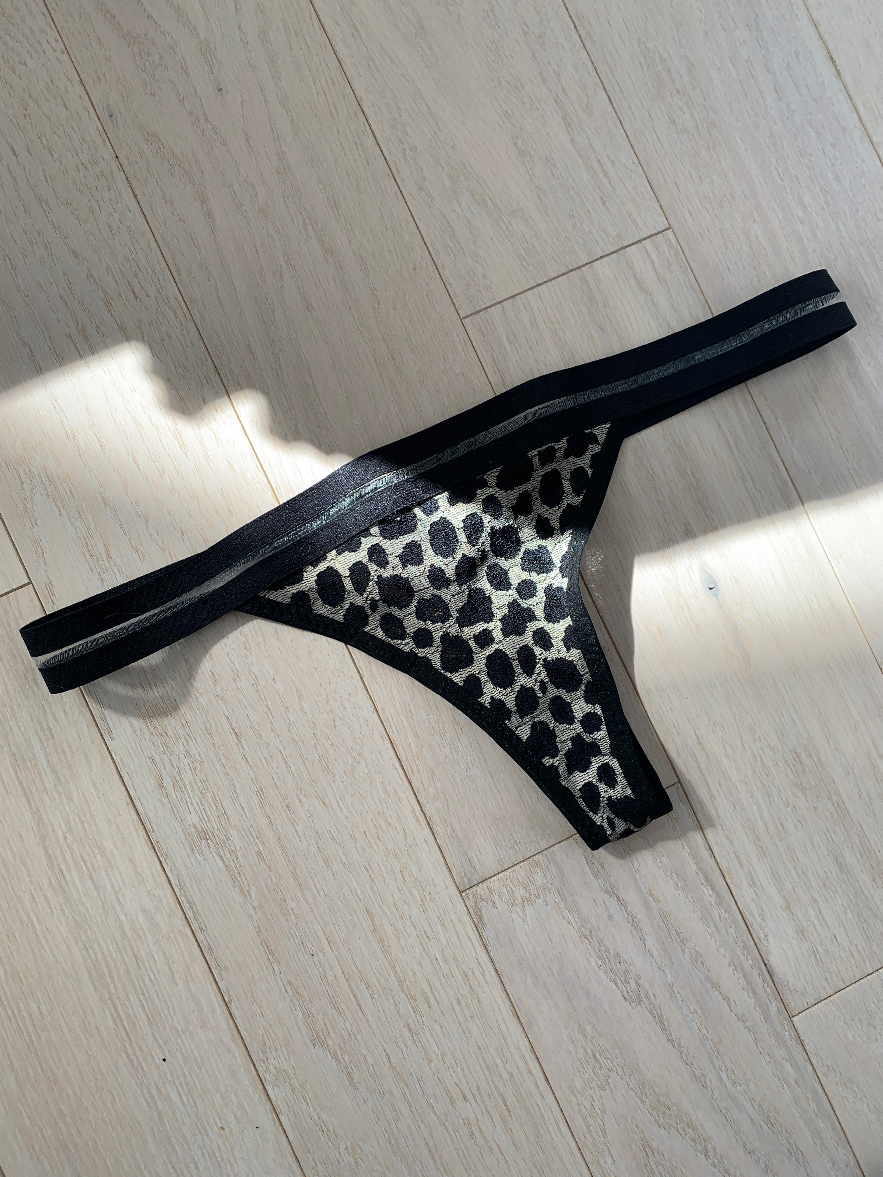 Molly Leopard Print Lace Thong