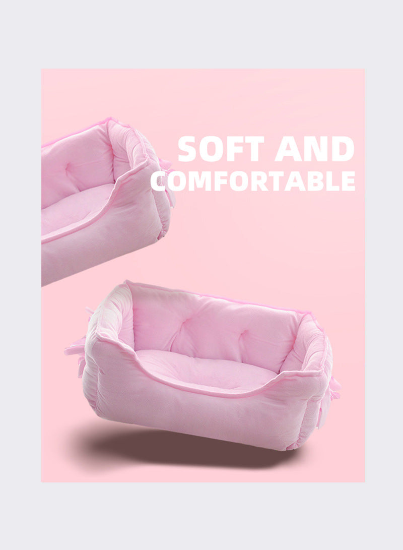 Super Cute Cute Pet Litter Cattery Dog Soft and Comfortable High Elastic PP Cotton Wool Dog Bed Small Dog Sofa for All Seasons