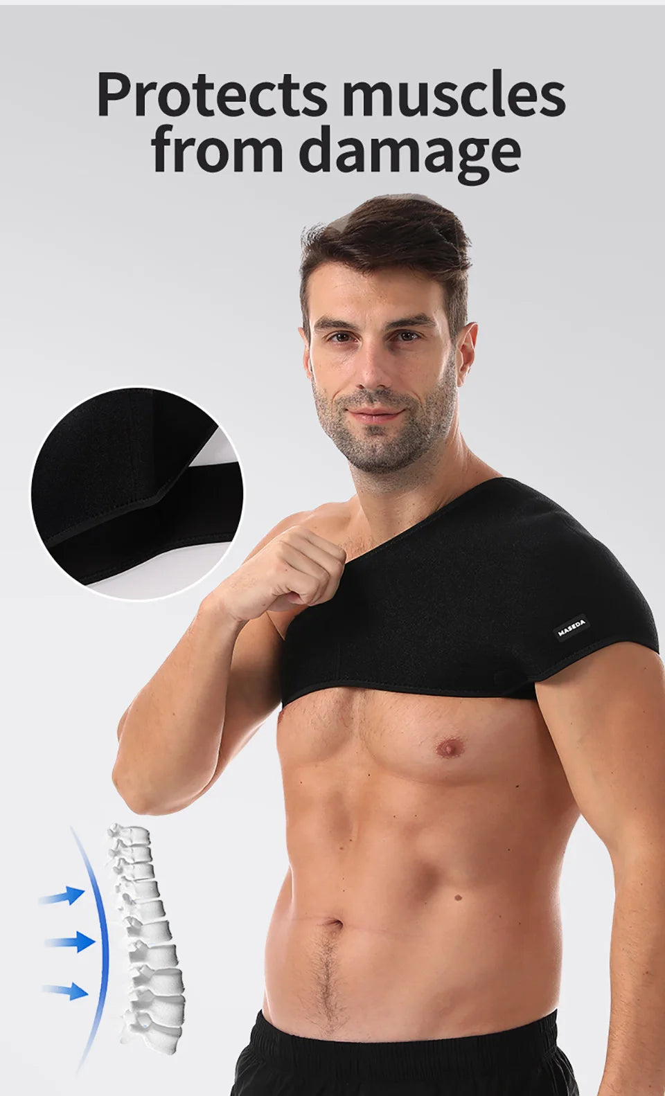 Sports Shoulder Pads Wide Adjustable Shoulder Guard Stretching Pressurized Protective Gear Fitness Outdoor Riding Weightlifting