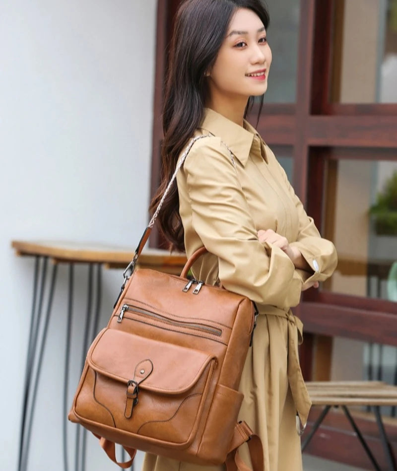 Backpack Purse for Women Purse Travel Backpack Fashion Designer Ladies Shoulder Bags  PU Leather Fashion Anti-theft Rucksack
